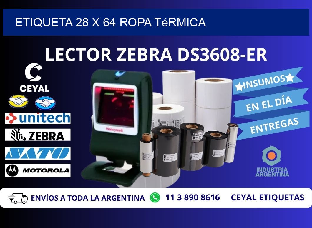 Etiqueta 28 x 64 ropa térmica