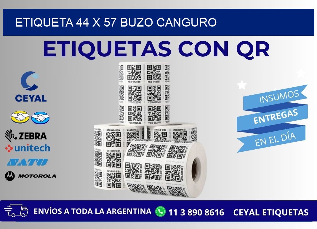 Etiqueta 44 x 57 buzo canguro