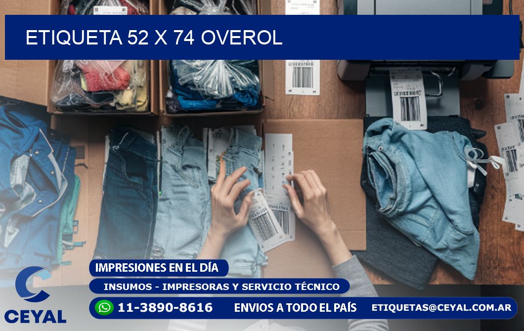 Etiqueta 52 x 74 overol