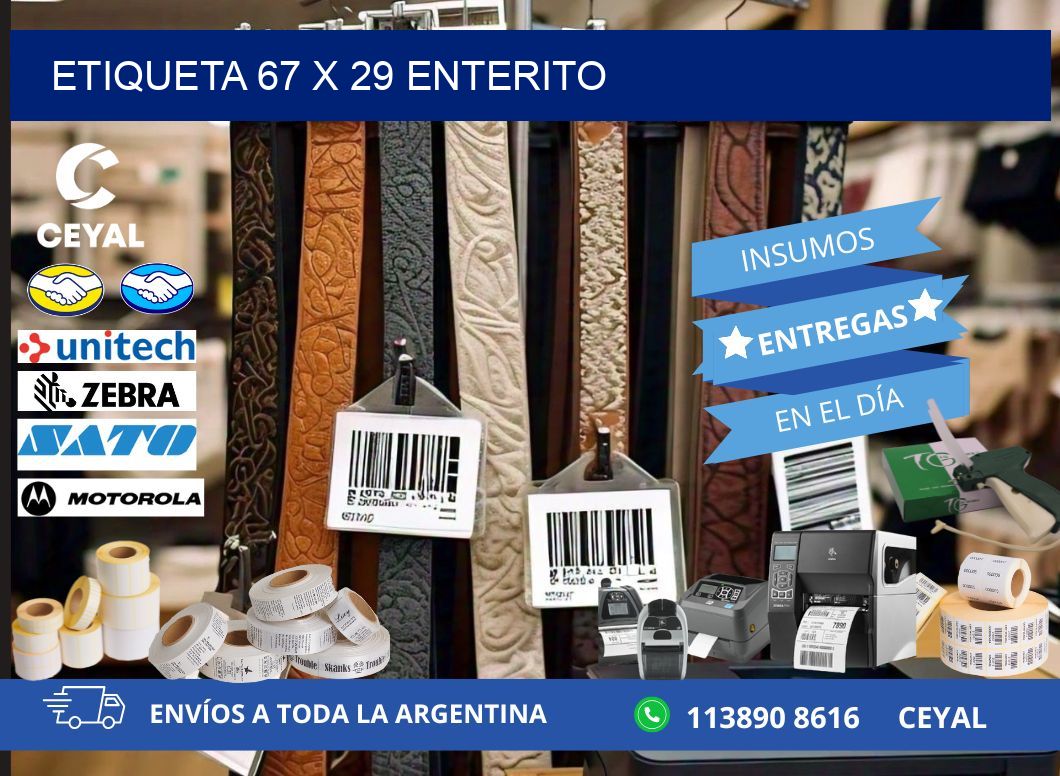 Etiqueta 67 x 29 enterito