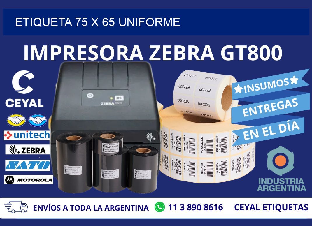 Etiqueta 75 x 65 uniforme