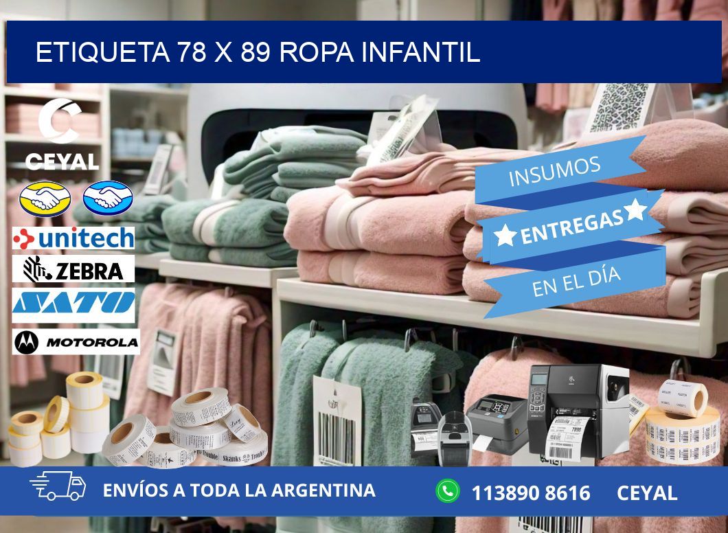 Etiqueta 78 x 89 ropa infantil