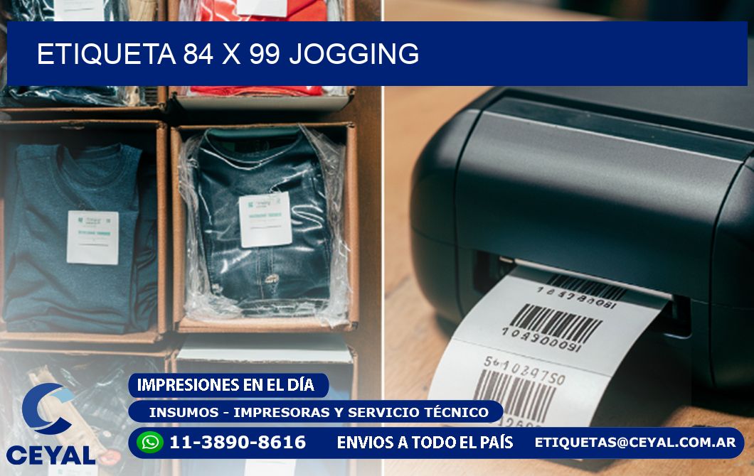 Etiqueta 84 x 99 jogging