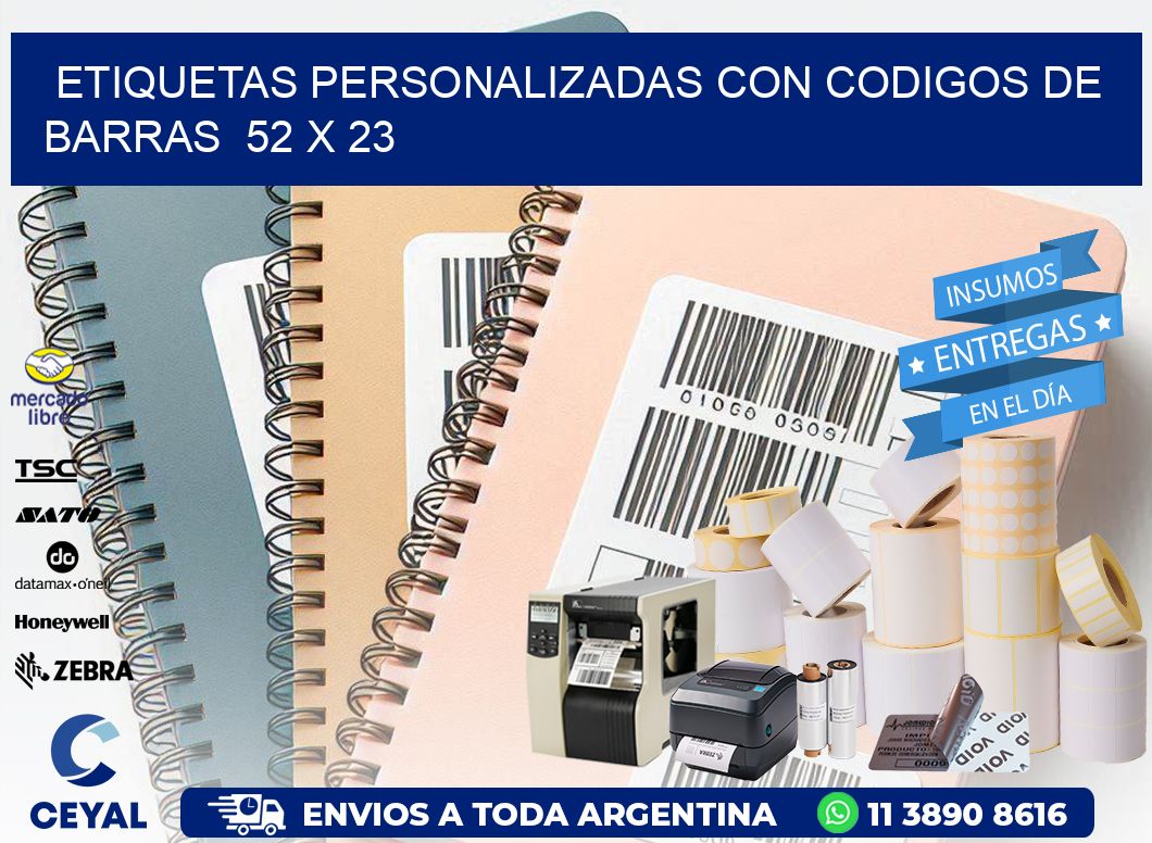 Etiquetas Personalizadas con Codigos de Barras  52 x 23