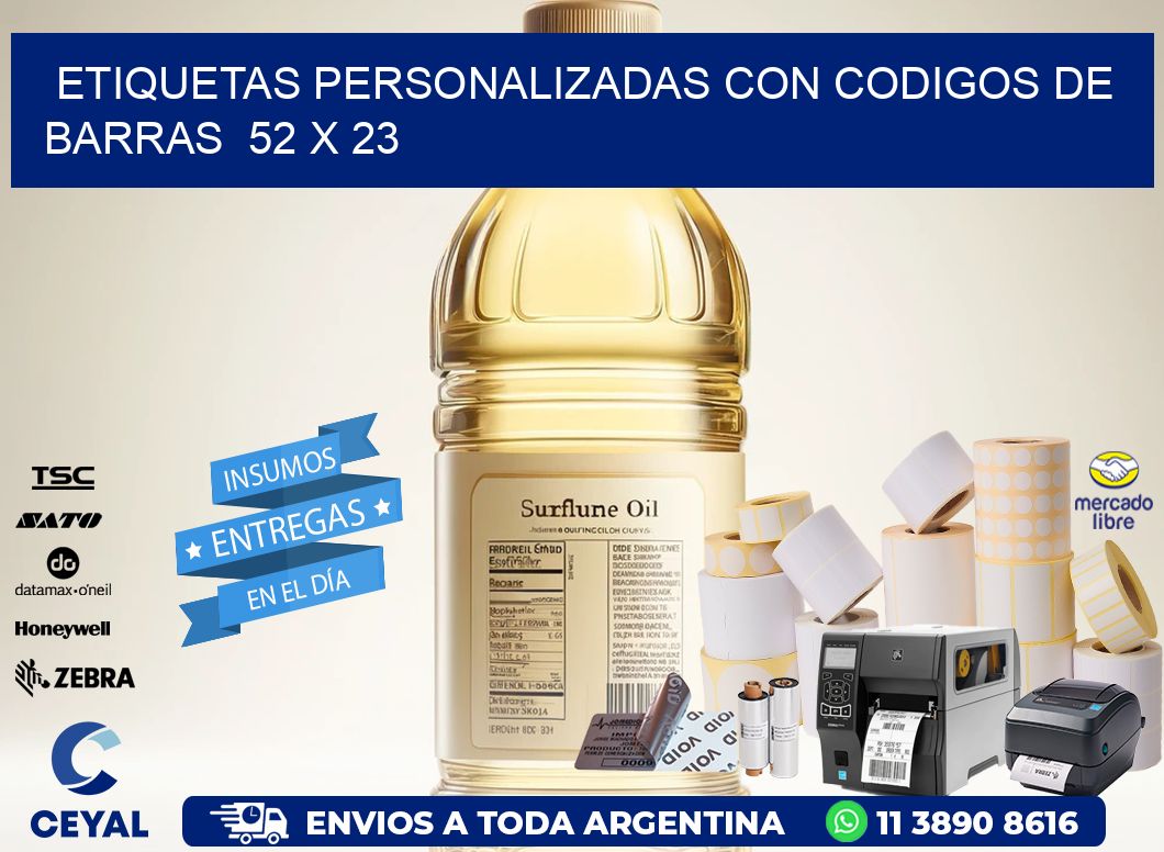 Etiquetas Personalizadas con Codigos de Barras  52 x 23