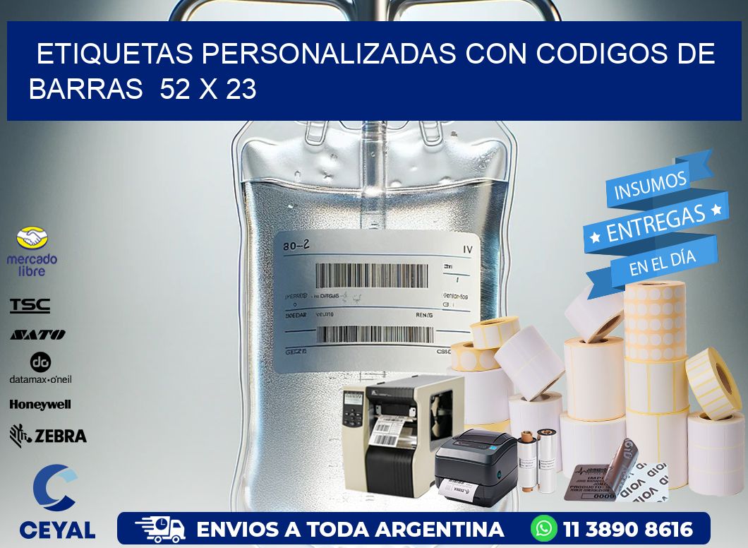 Etiquetas Personalizadas con Codigos de Barras  52 x 23