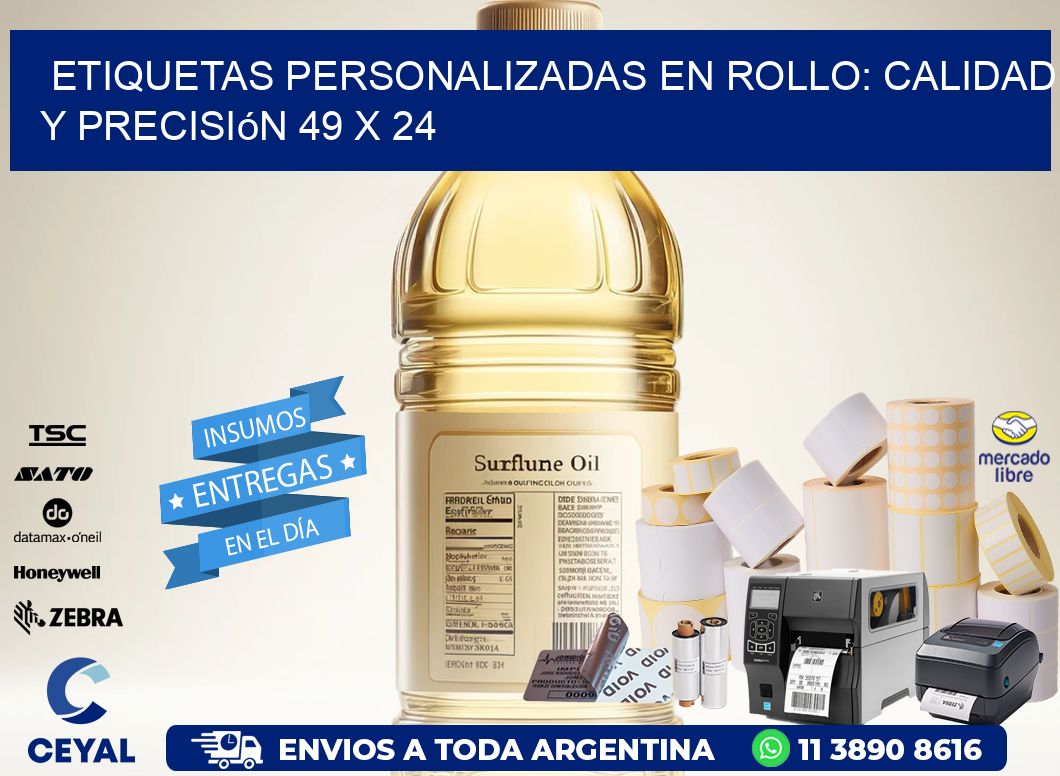 Etiquetas Personalizadas en Rollo: Calidad y Precisión 49 x 24