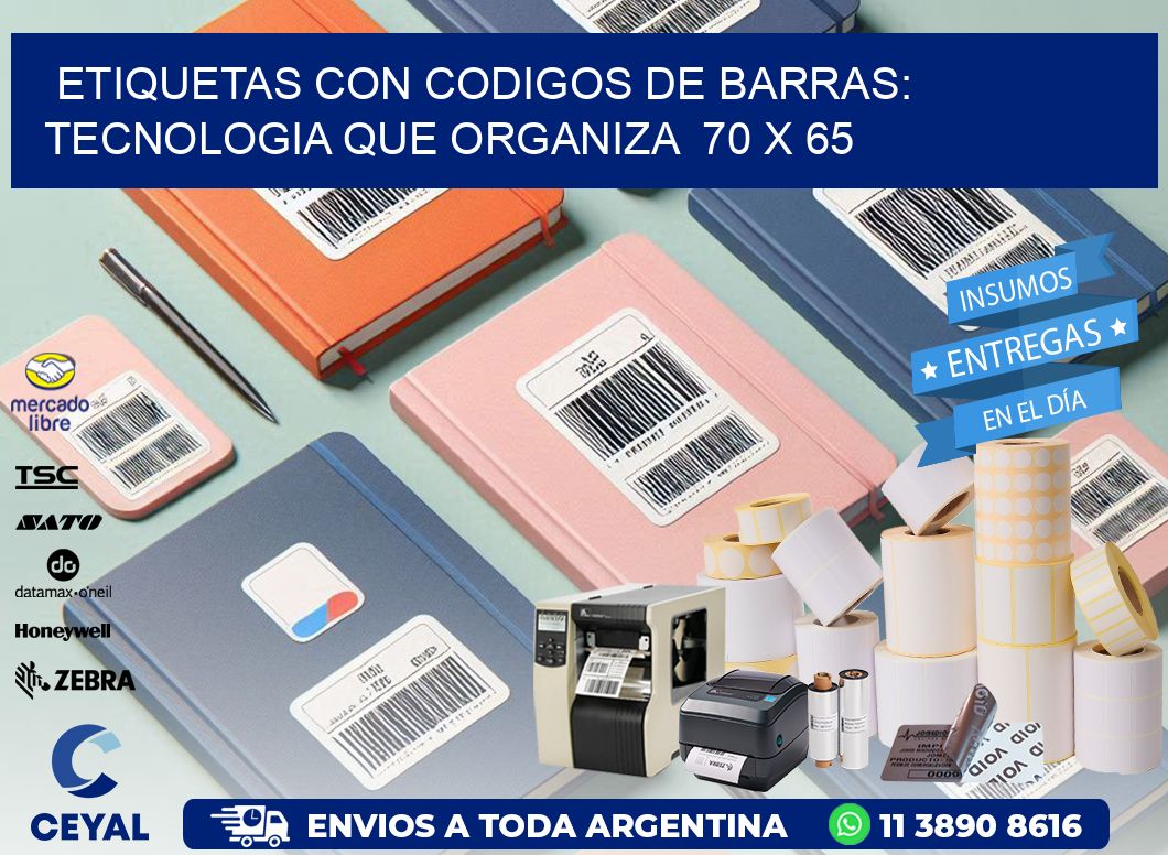 Etiquetas con Codigos de Barras: Tecnologia que Organiza  70 x 65