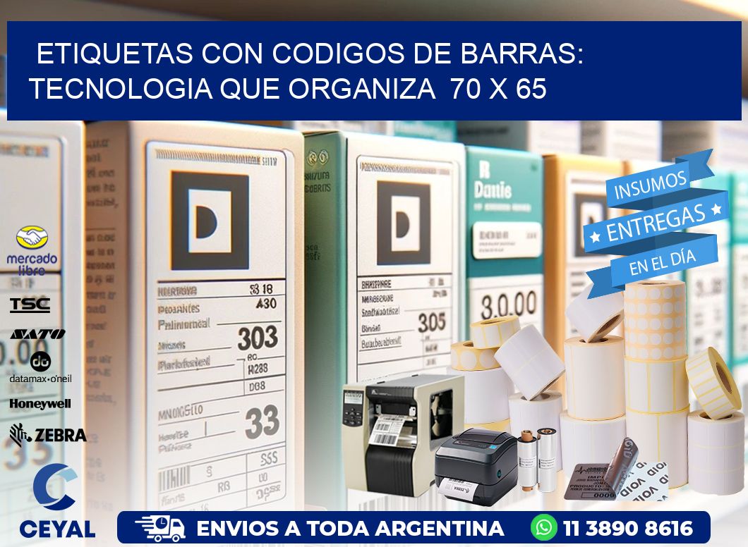 Etiquetas con Codigos de Barras: Tecnologia que Organiza  70 x 65