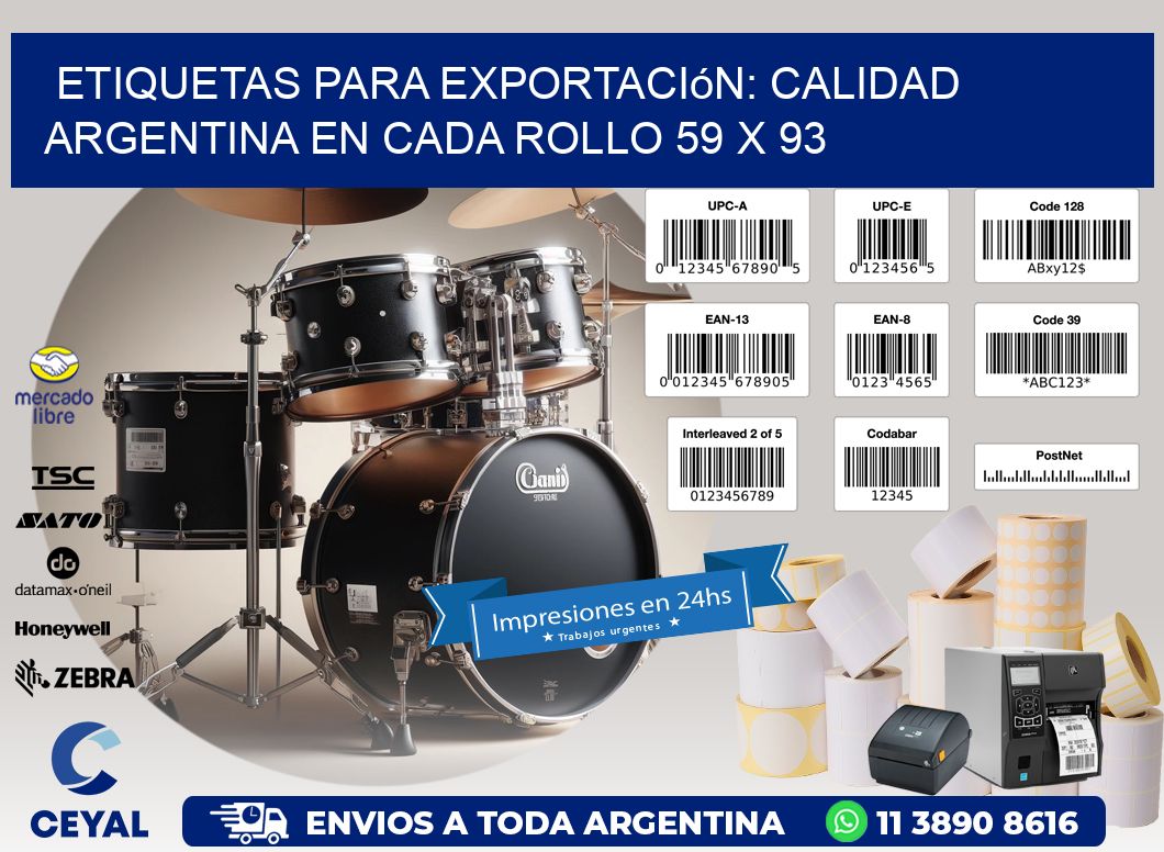 Etiquetas para Exportación: Calidad Argentina en Cada Rollo 59 x 93