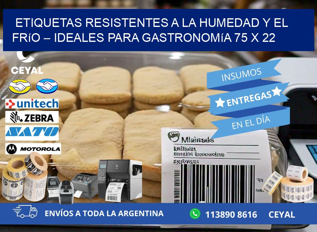 Etiquetas resistentes a la humedad y el frío – Ideales para gastronomía 75 x 22