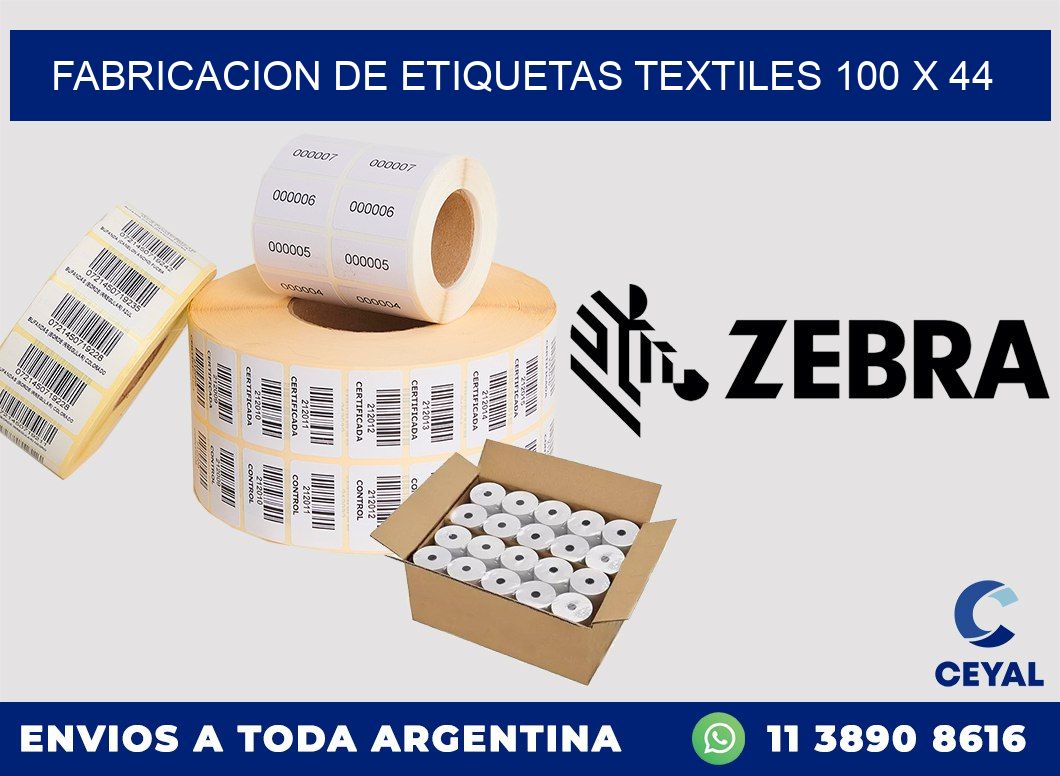 FABRICACION DE ETIQUETAS TEXTILES 100 x 44