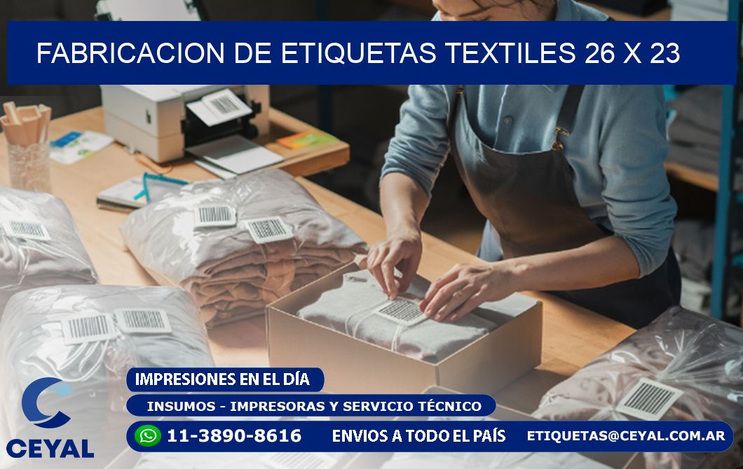 FABRICACION DE ETIQUETAS TEXTILES 26 x 23