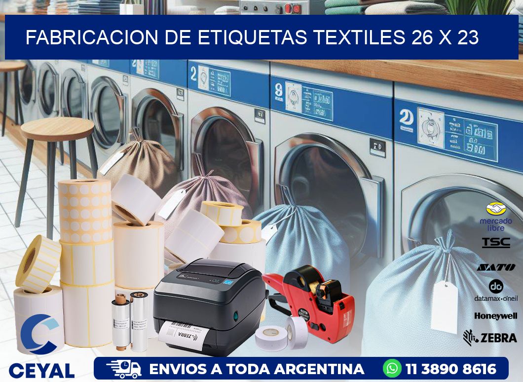 FABRICACION DE ETIQUETAS TEXTILES 26 x 23