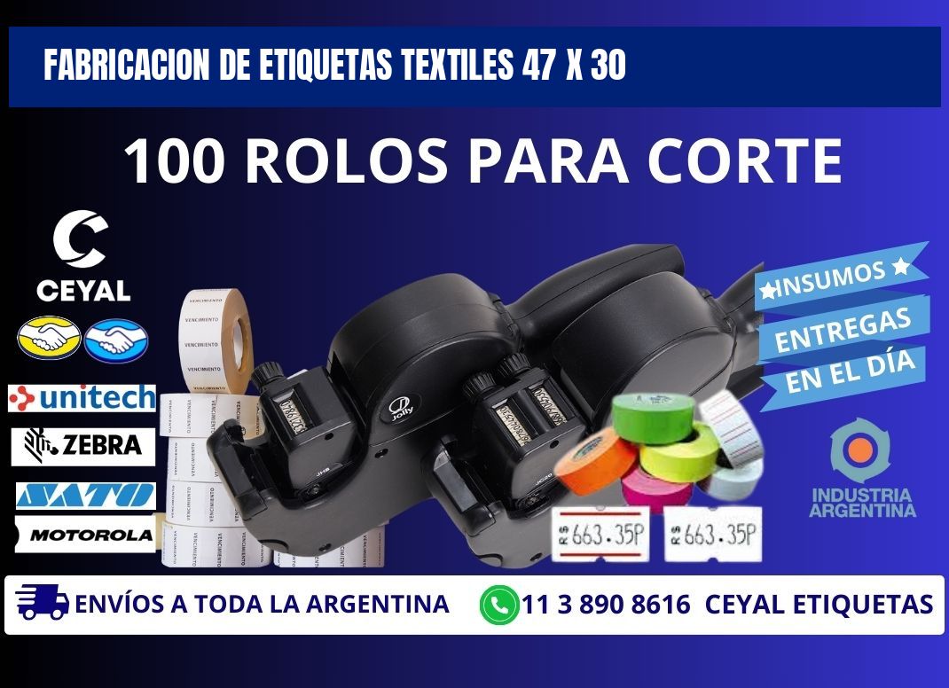 FABRICACION DE ETIQUETAS TEXTILES 47 x 30