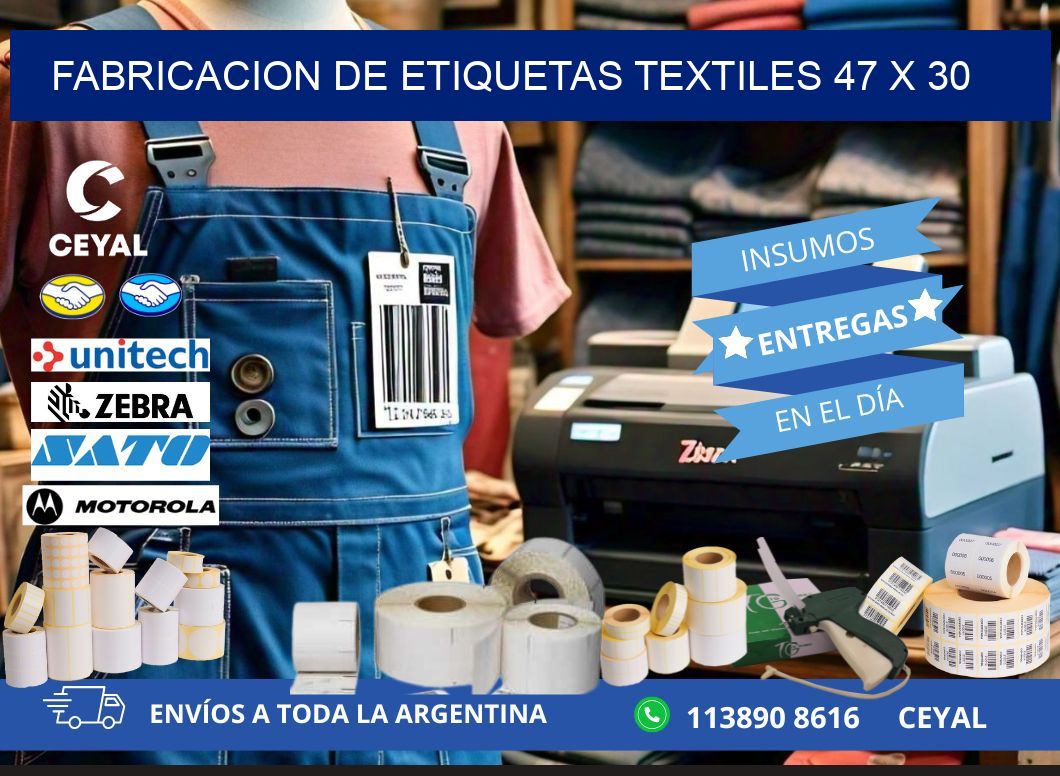 FABRICACION DE ETIQUETAS TEXTILES 47 x 30