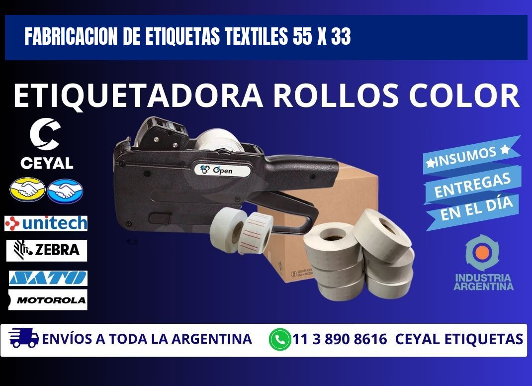 FABRICACION DE ETIQUETAS TEXTILES 55 x 33