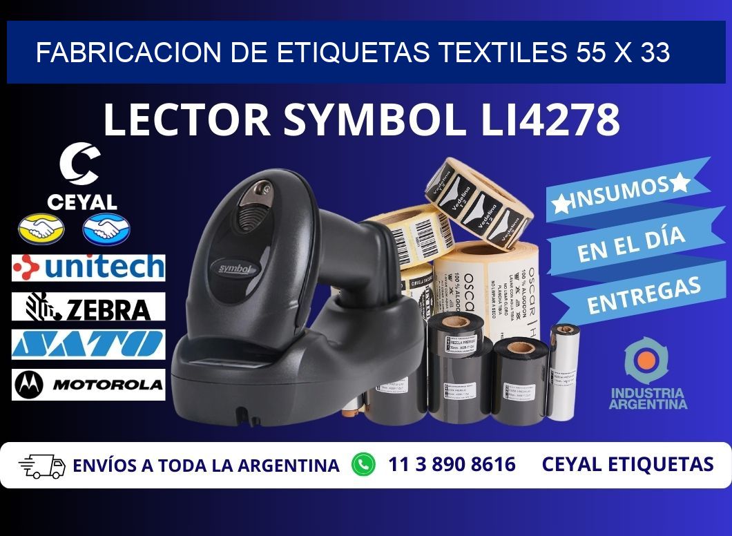 FABRICACION DE ETIQUETAS TEXTILES 55 x 33