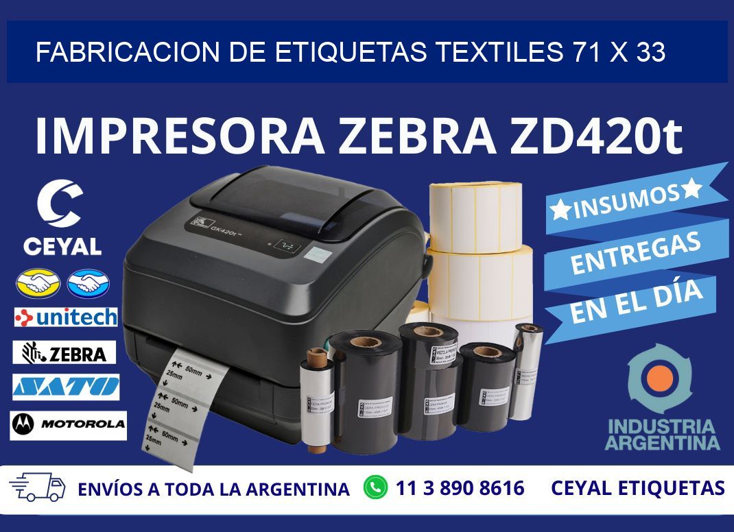 FABRICACION DE ETIQUETAS TEXTILES 71 x 33