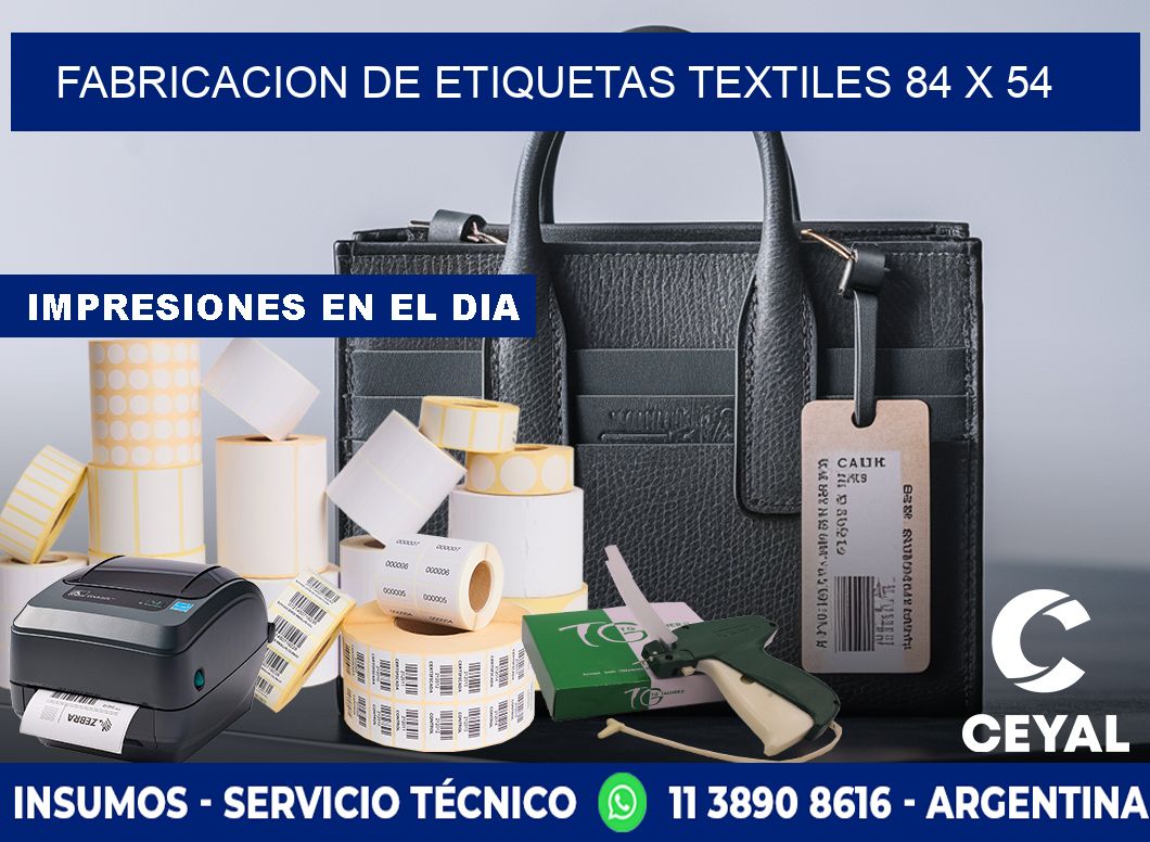 FABRICACION DE ETIQUETAS TEXTILES 84 x 54