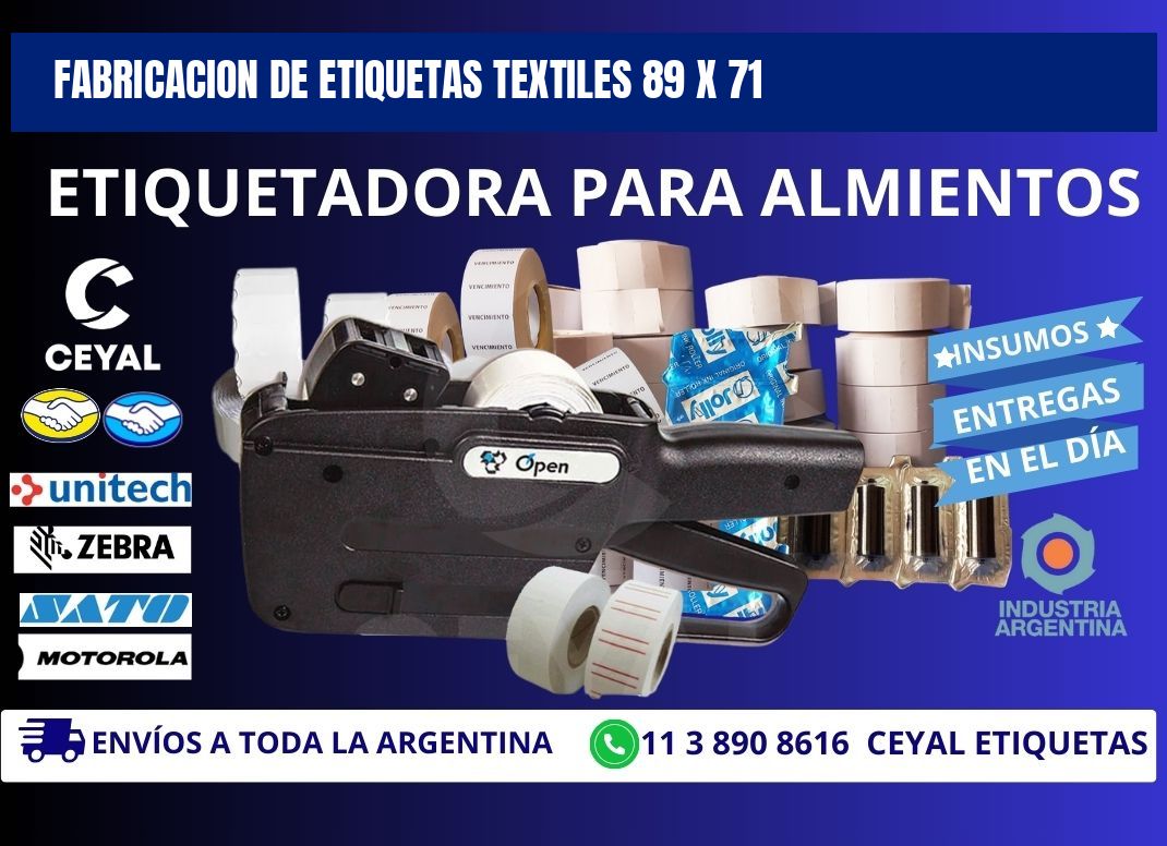 FABRICACION DE ETIQUETAS TEXTILES 89 x 71