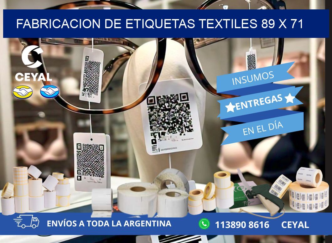 FABRICACION DE ETIQUETAS TEXTILES 89 x 71