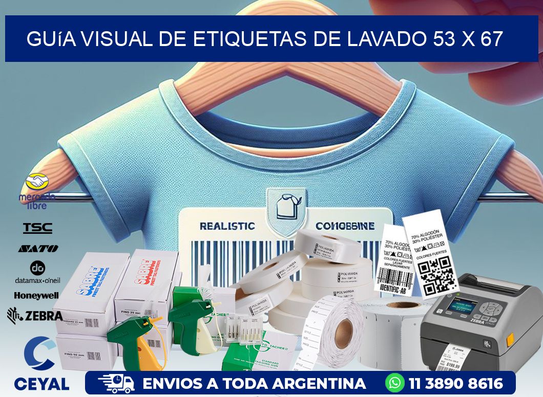 Guía Visual de Etiquetas de Lavado 53 x 67