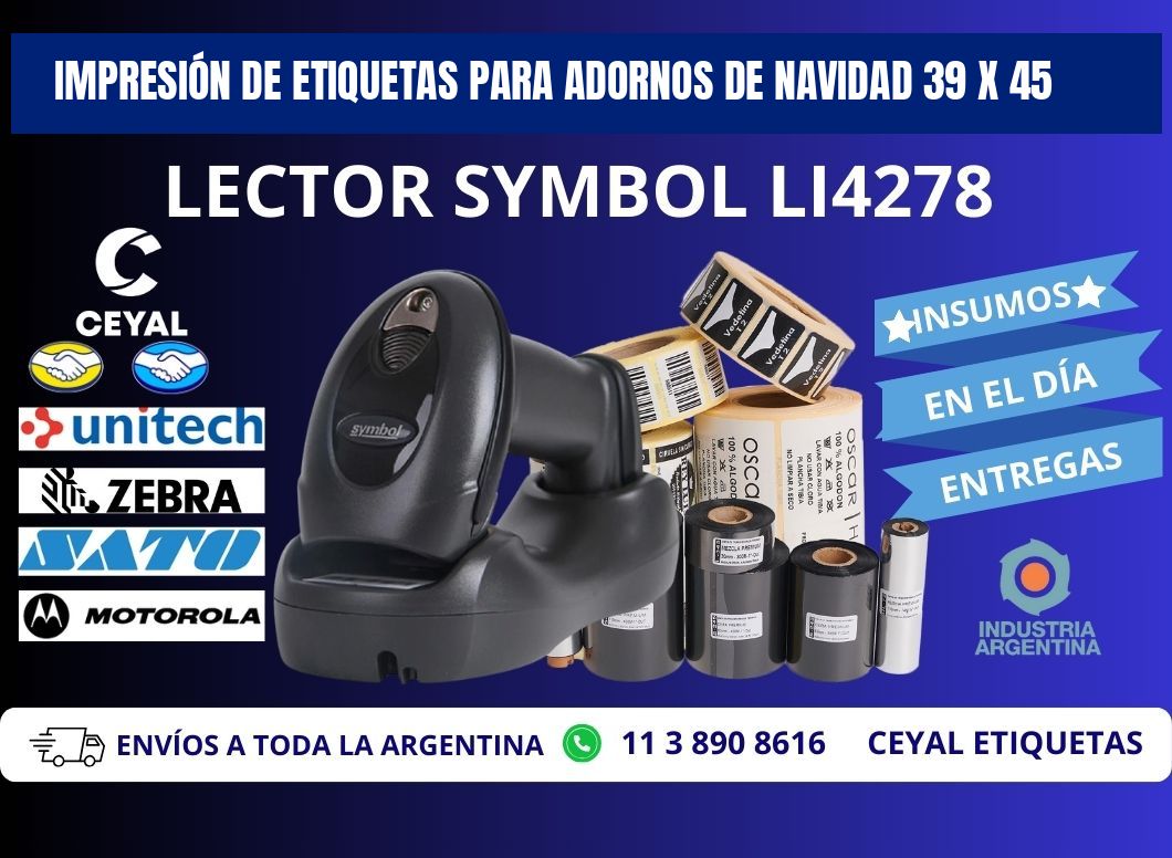IMPRESIÓN DE ETIQUETAS PARA ADORNOS DE NAVIDAD 39 x 45