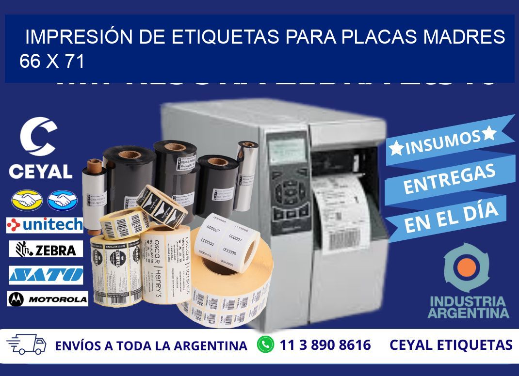 IMPRESIÓN DE ETIQUETAS PARA PLACAS MADRES 66 x 71