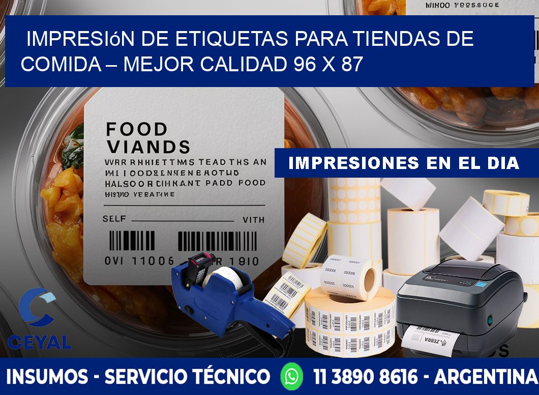 Impresión de etiquetas para tiendas de comida – Mejor calidad 96 x 87