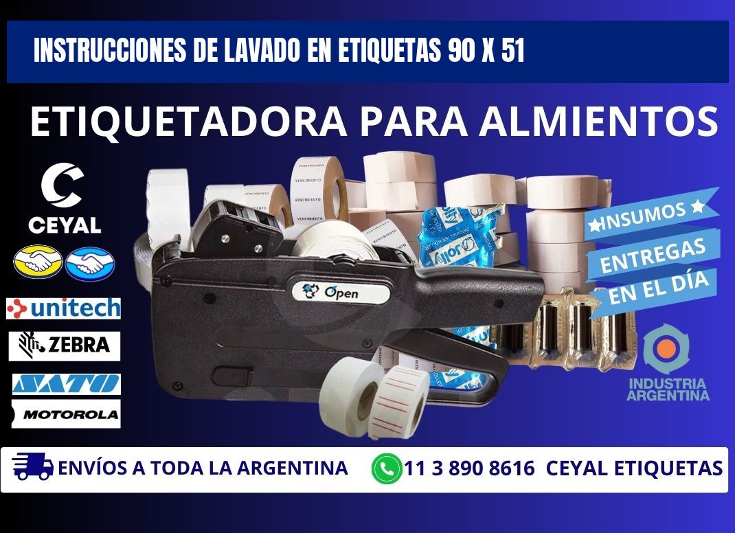 Instrucciones de Lavado en Etiquetas 90 x 51