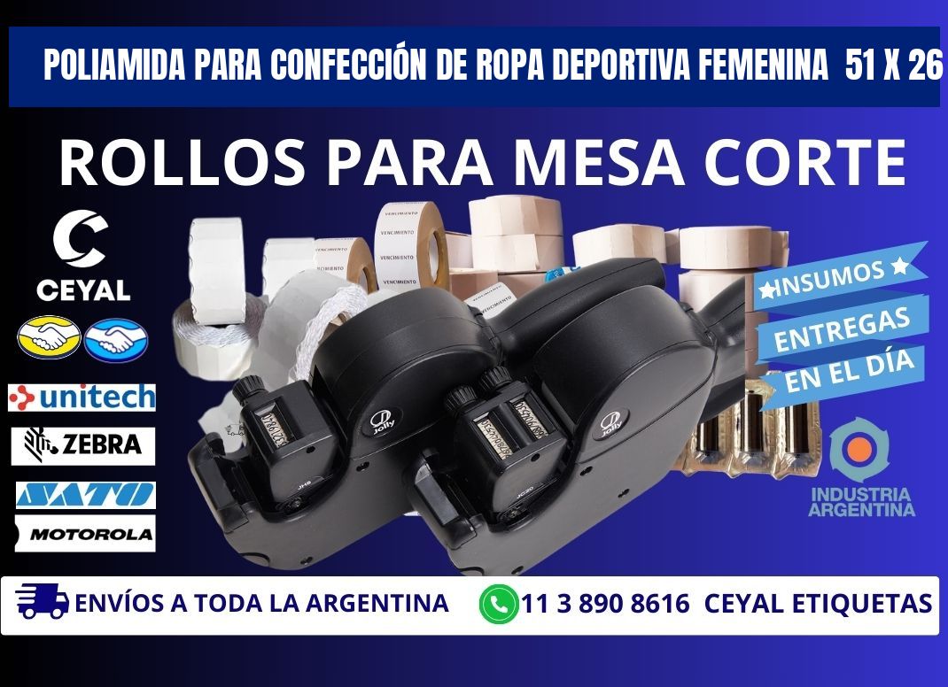 POLIAMIDA PARA CONFECCIÓN DE ROPA DEPORTIVA FEMENINA  51 x 26