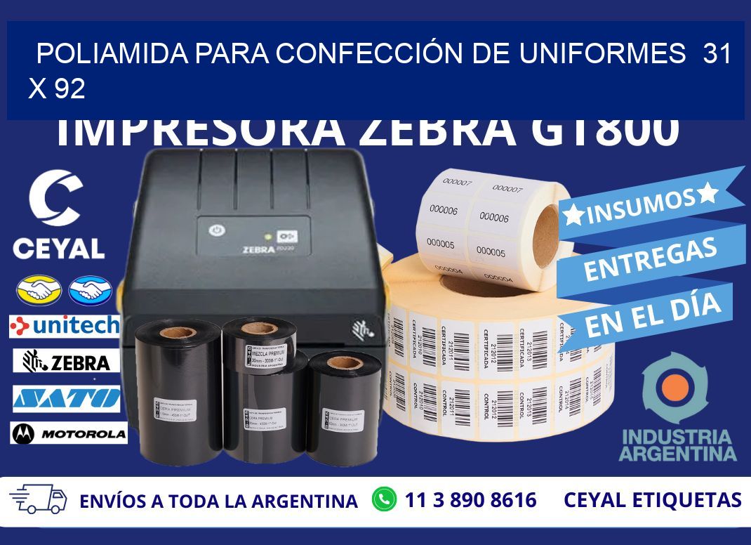 POLIAMIDA PARA CONFECCIÓN DE UNIFORMES  31 x 92