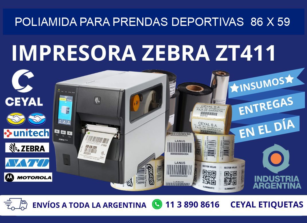 POLIAMIDA PARA PRENDAS DEPORTIVAS  86 x 59