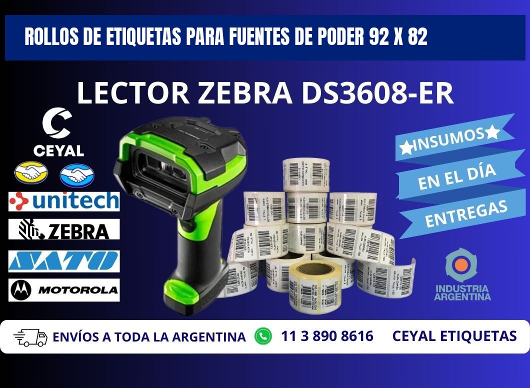 ROLLOS DE ETIQUETAS PARA FUENTES DE PODER 92 x 82