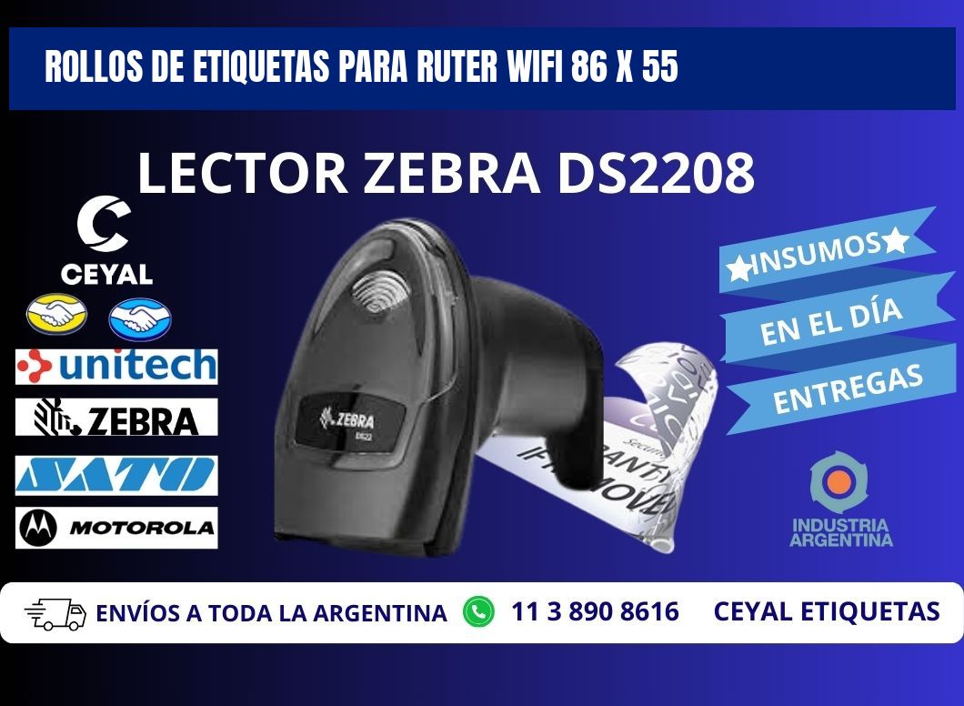 ROLLOS DE ETIQUETAS PARA RUTER WIFI 86 x 55