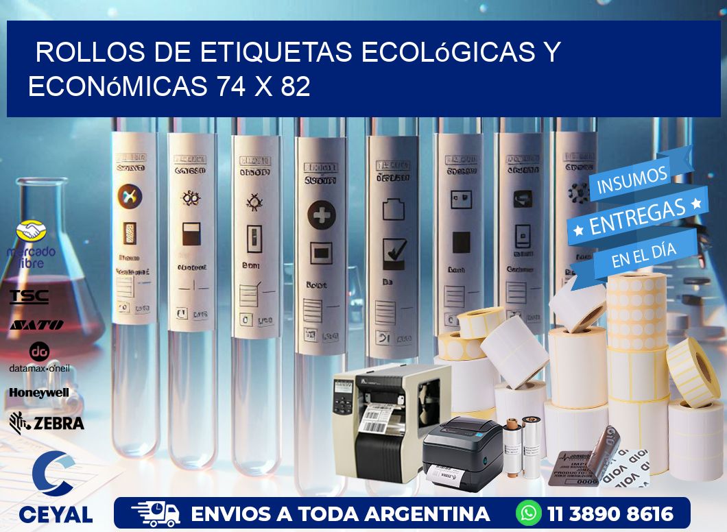 Rollos de Etiquetas Ecológicas y Económicas 74 x 82