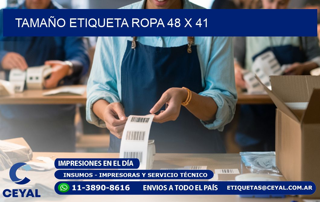 TAMAÑO ETIQUETA ROPA 48 x 41