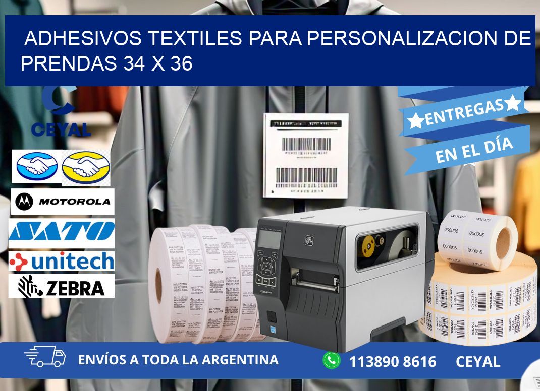 ADHESIVOS TEXTILES PARA PERSONALIZACION DE PRENDAS 34 x 36