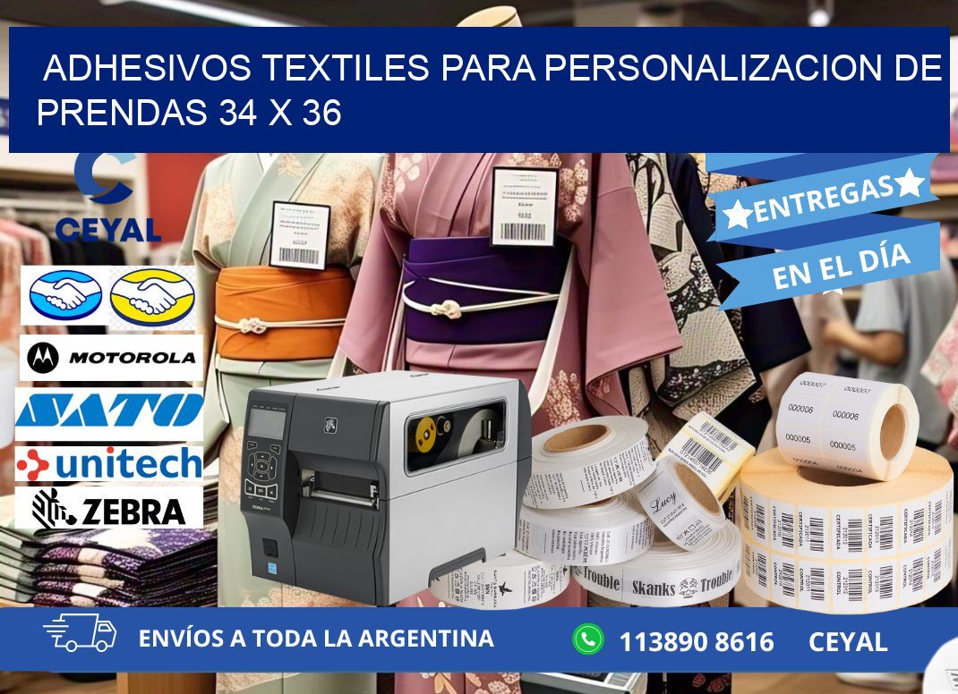 ADHESIVOS TEXTILES PARA PERSONALIZACION DE PRENDAS 34 x 36