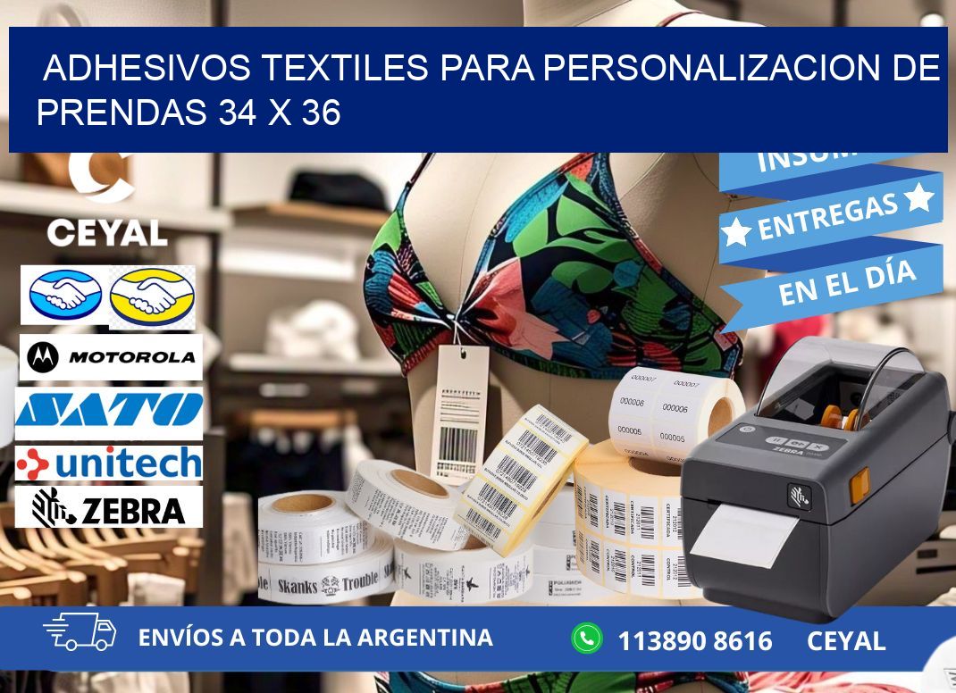 ADHESIVOS TEXTILES PARA PERSONALIZACION DE PRENDAS 34 x 36