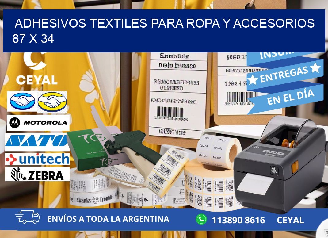 ADHESIVOS TEXTILES PARA ROPA Y ACCESORIOS 87 x 34