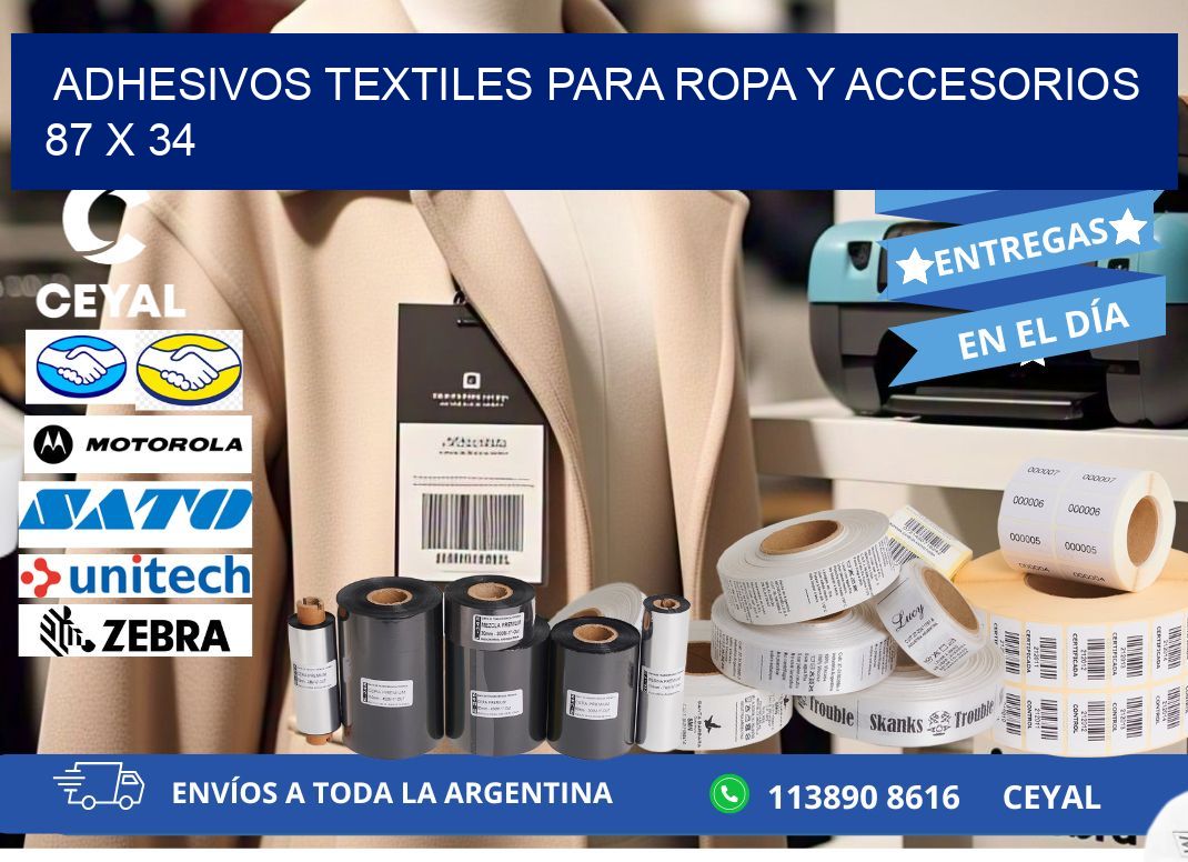 ADHESIVOS TEXTILES PARA ROPA Y ACCESORIOS 87 x 34