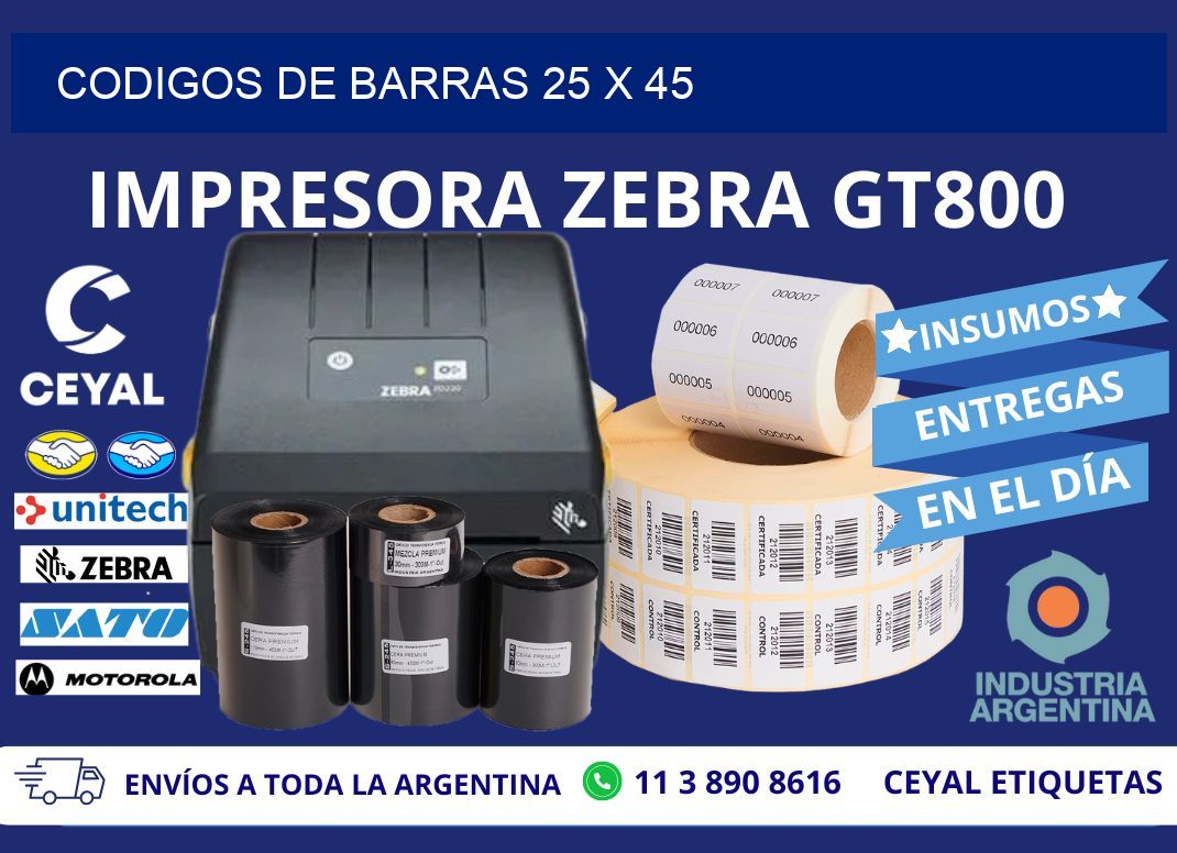 CODIGOS DE BARRAS 25 x 45