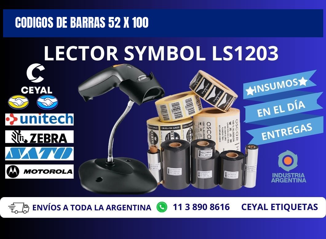 CODIGOS DE BARRAS 52 x 100