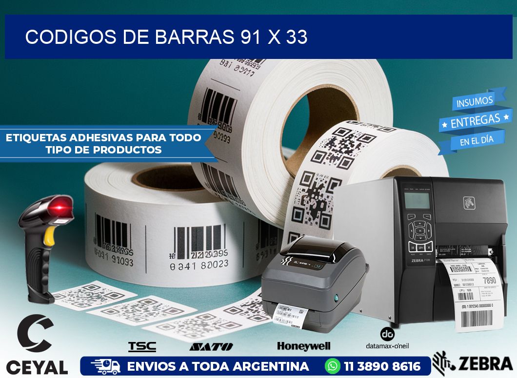 CODIGOS DE BARRAS 91 x 33