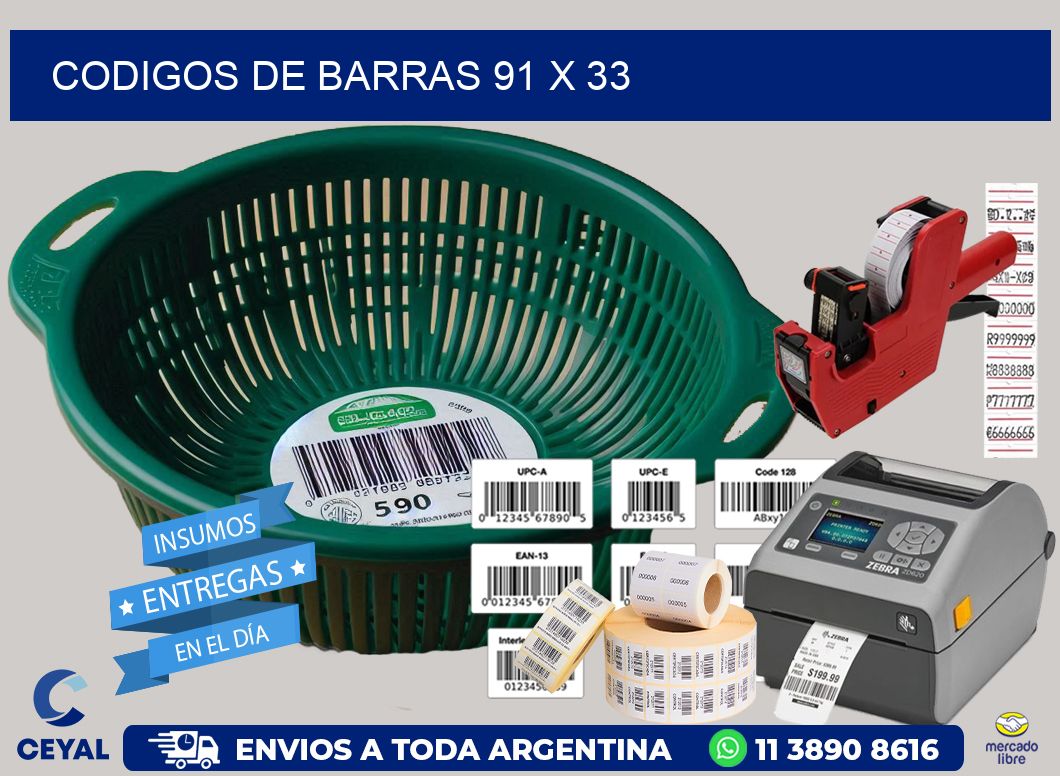 CODIGOS DE BARRAS 91 x 33