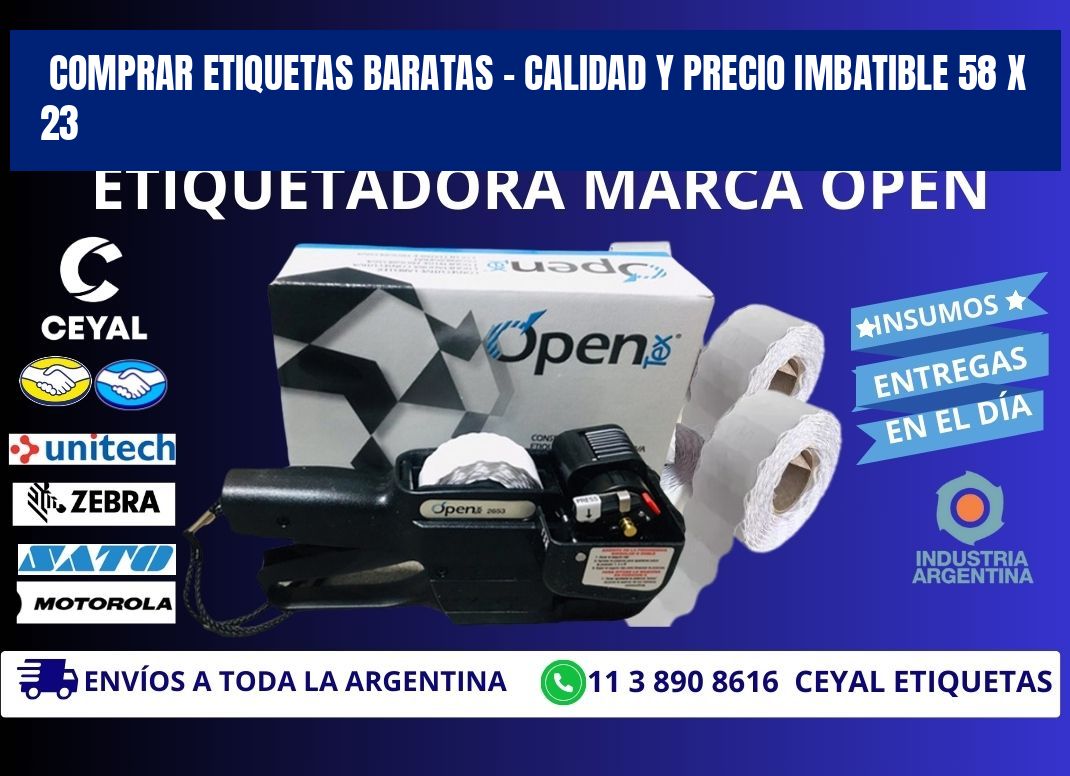 COMPRAR ETIQUETAS BARATAS – CALIDAD Y PRECIO IMBATIBLE 58 x 23
