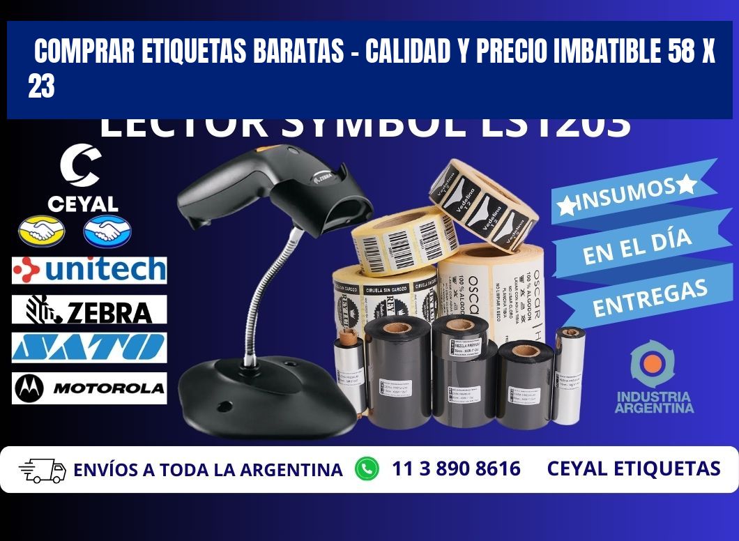 COMPRAR ETIQUETAS BARATAS – CALIDAD Y PRECIO IMBATIBLE 58 x 23