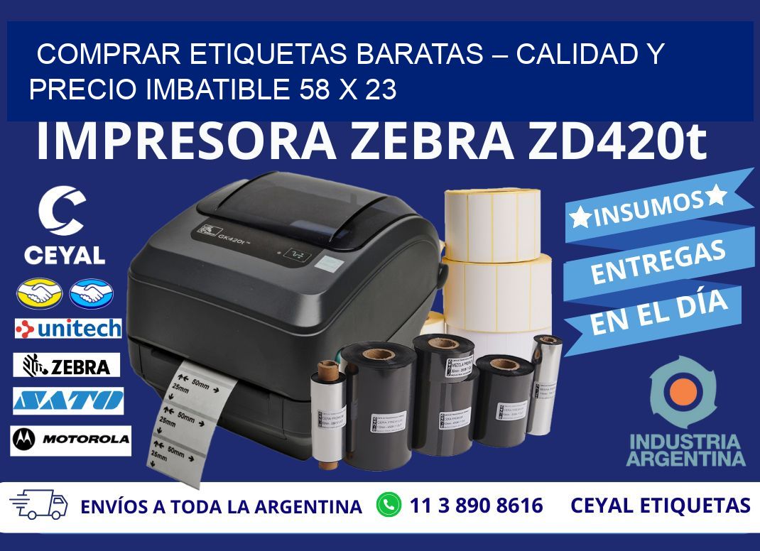COMPRAR ETIQUETAS BARATAS – CALIDAD Y PRECIO IMBATIBLE 58 x 23